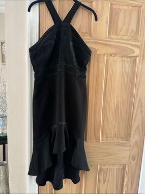 Black Ruffle-Hem Dress